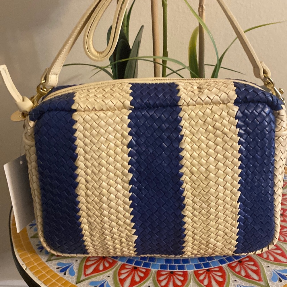 Clare V. Marisol Woven Leather  Crossbody Bag